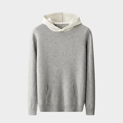 Lightweight refined knit hoodie with minimalist design for men | Caelum