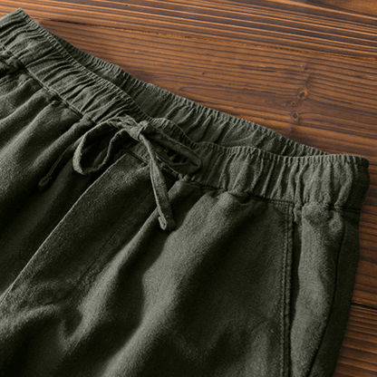 Relaxed tapered cropped pants with elastic waistband for men | Zevan