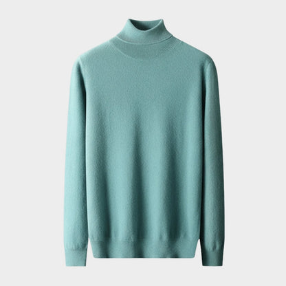 Lightweight refined knit turtleneck sweater with tailored fit for men | Sorren