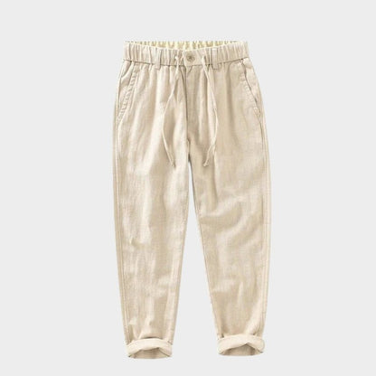 Lightweight tapered drawstring pants with textured finish for men | Braven