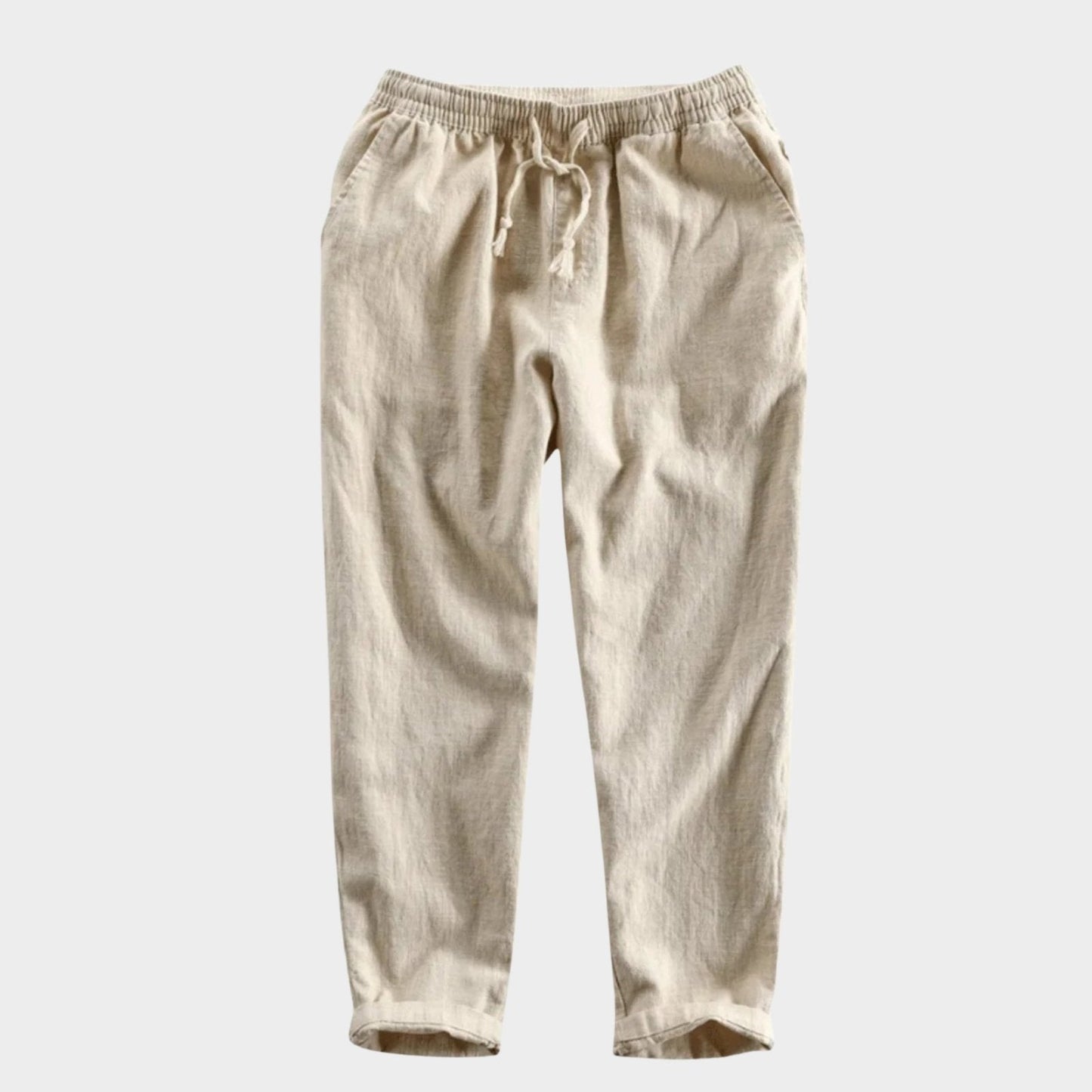 Relaxed tapered cropped pants with elastic waistband for men | Zevan