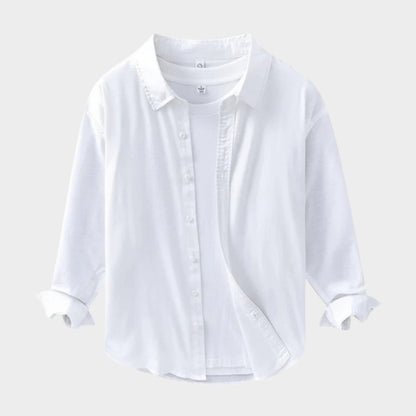 Lightweight relaxed fit button up shirt with classic collar for men | Arvian