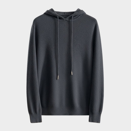 Lightweight relaxed knit hoodie with ribbed trim for men | Alvara