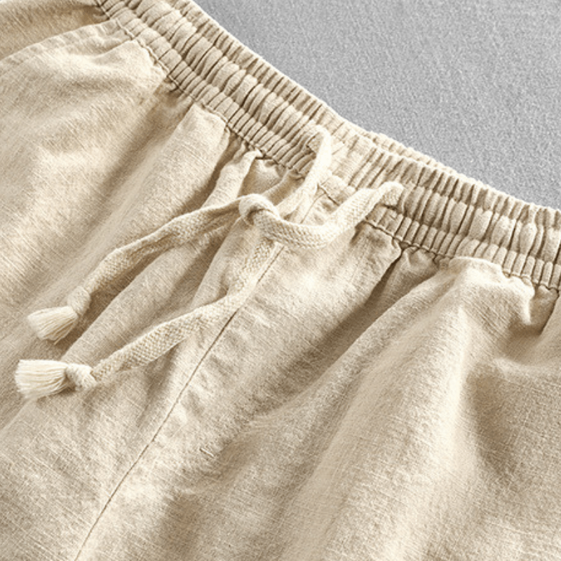 Relaxed tapered cropped pants with elastic waistband for men | Zevan