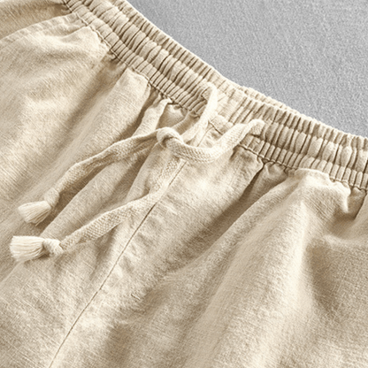 Relaxed tapered cropped pants with elastic waistband for men | Zevan