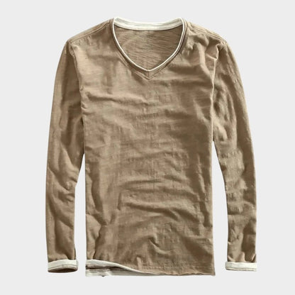 Relaxed fit two tone layered long sleeve top for men | Corven