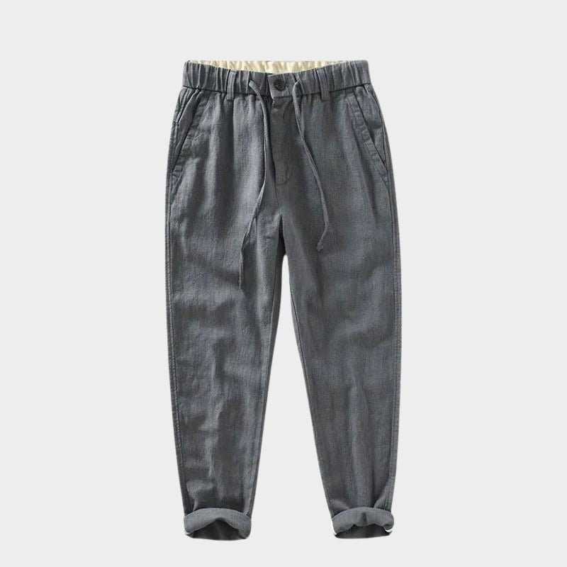 Lightweight tapered drawstring pants with textured finish for men | Braven