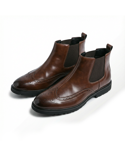 Classic leather brogue chelsea boots for men | Alden -1