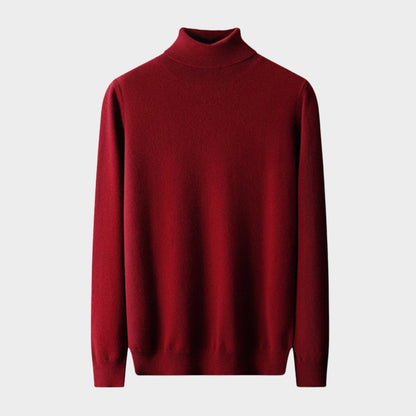 Lightweight refined knit turtleneck sweater with tailored fit for men | Sorren