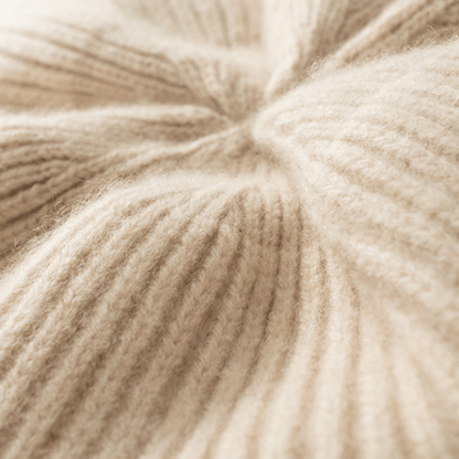 Classic ribbed knit beret with lightweight warmth for women | Elowen