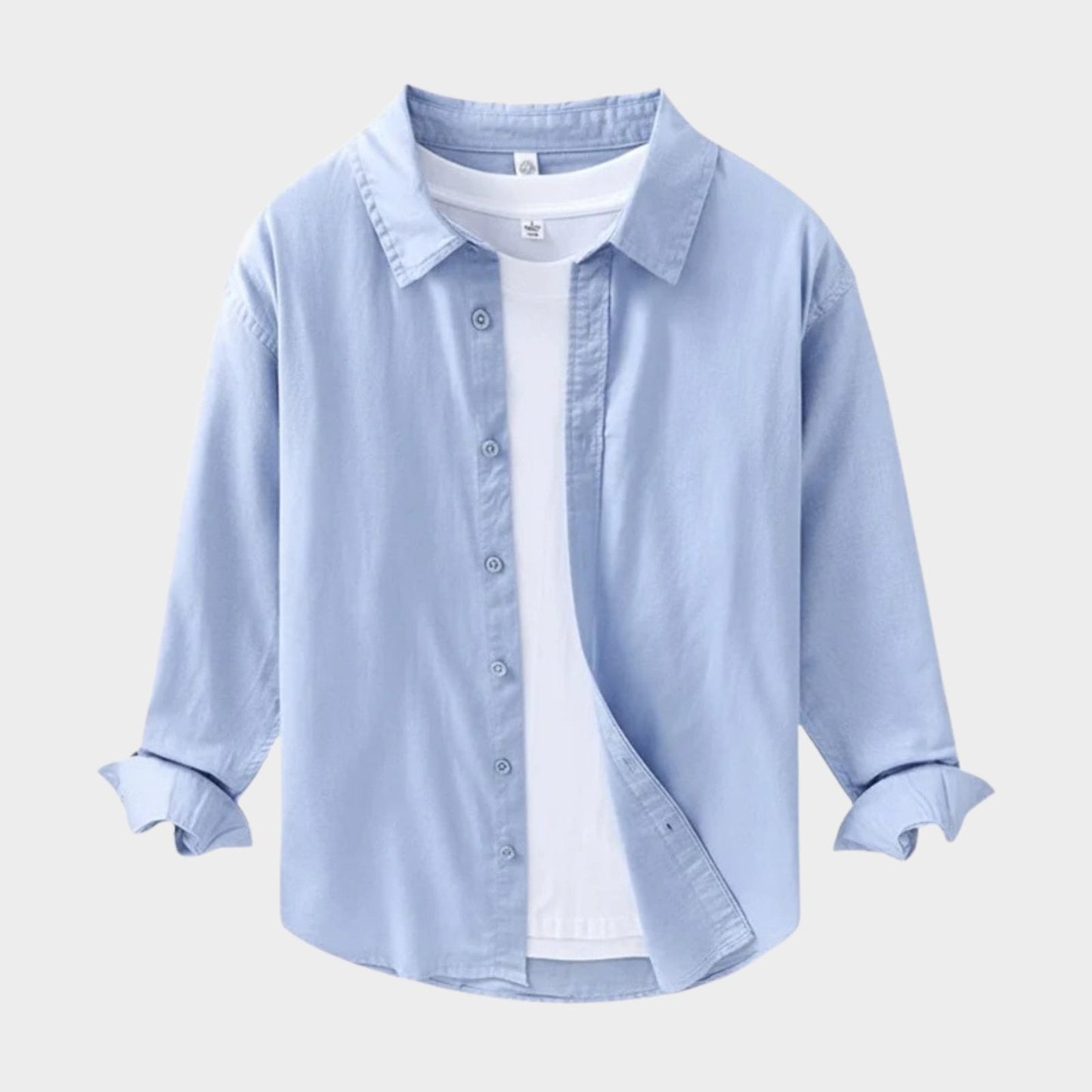 Lightweight relaxed fit button up shirt with classic collar for men | Arvian
