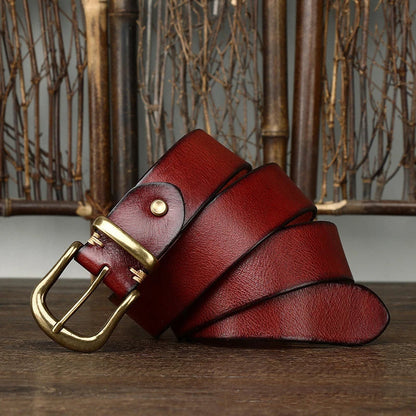 Classic adjustable waist belt with brass buckle for men | Arden