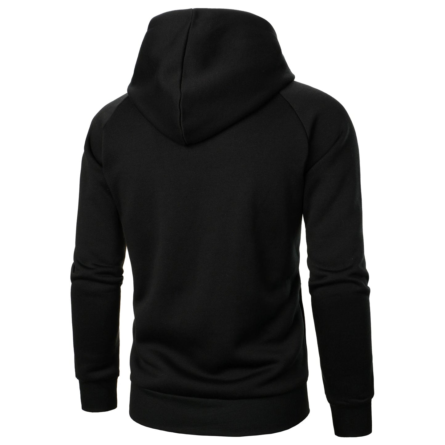 Asymmetric zip hoodie with sculpted crossover hood design for men | Crossover