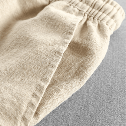 Relaxed tapered cropped pants with elastic waistband for men | Zevan