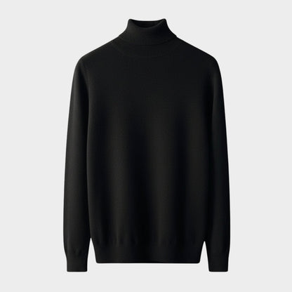 Lightweight refined knit turtleneck sweater with tailored fit for men | Sorren