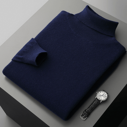 Lightweight refined knit turtleneck sweater with tailored fit for men | Sorren