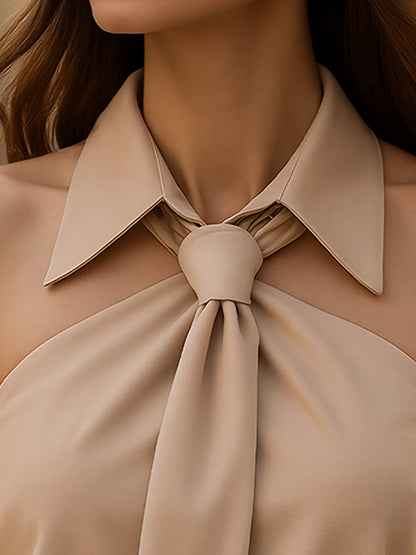 Sleeveless Halter Blouse with Neck Tie Detail for women | Calista