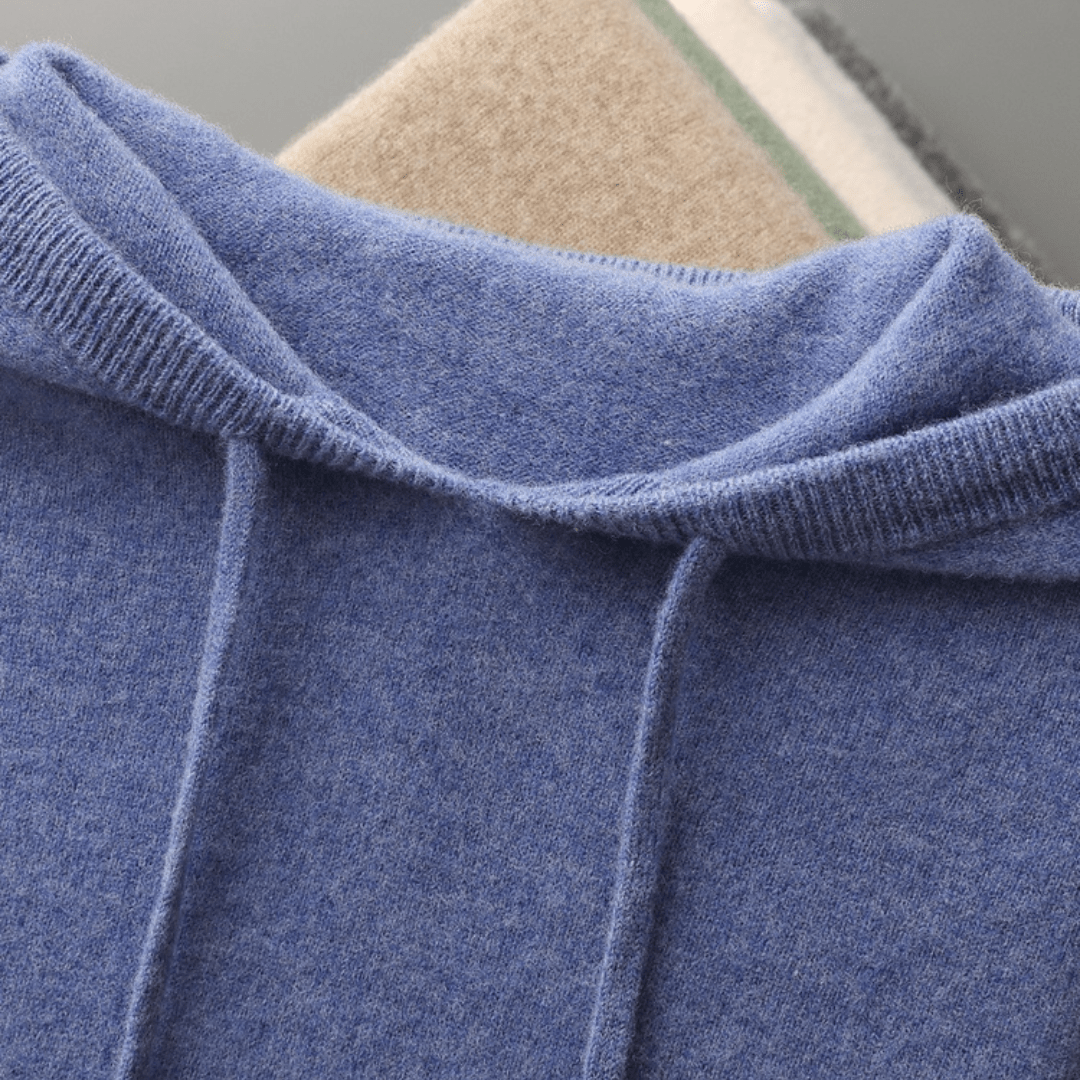 Lightweight structured knit hoodie with adjustable hood for men | Avenor