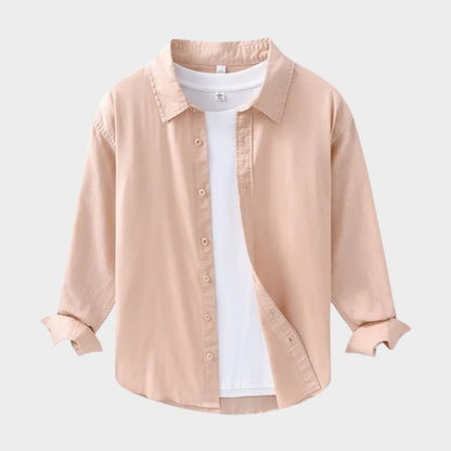 Lightweight relaxed fit button up shirt with classic collar for men | Arvian