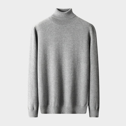 Lightweight refined knit turtleneck sweater with tailored fit for men | Sorren