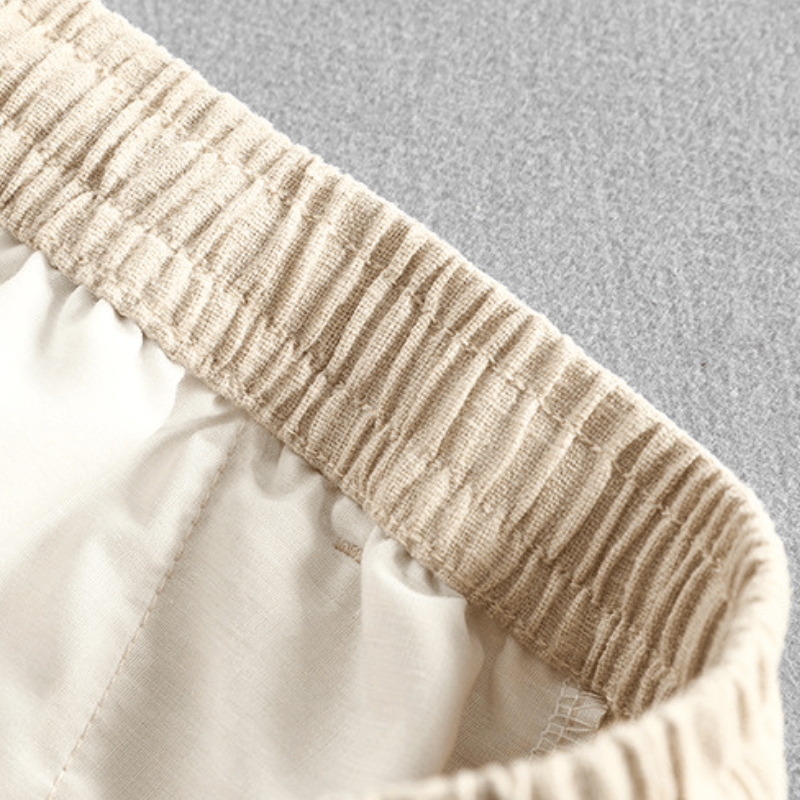 Relaxed tapered cropped pants with elastic waistband for men | Zevan
