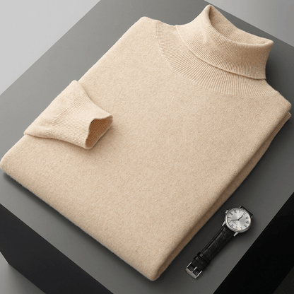 Lightweight refined knit turtleneck sweater with tailored fit for men | Sorren