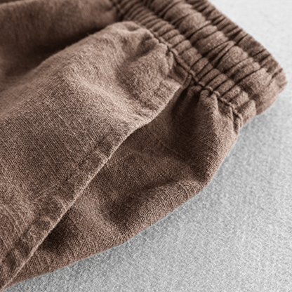 Relaxed tapered cropped pants with elastic waistband for men | Zevan