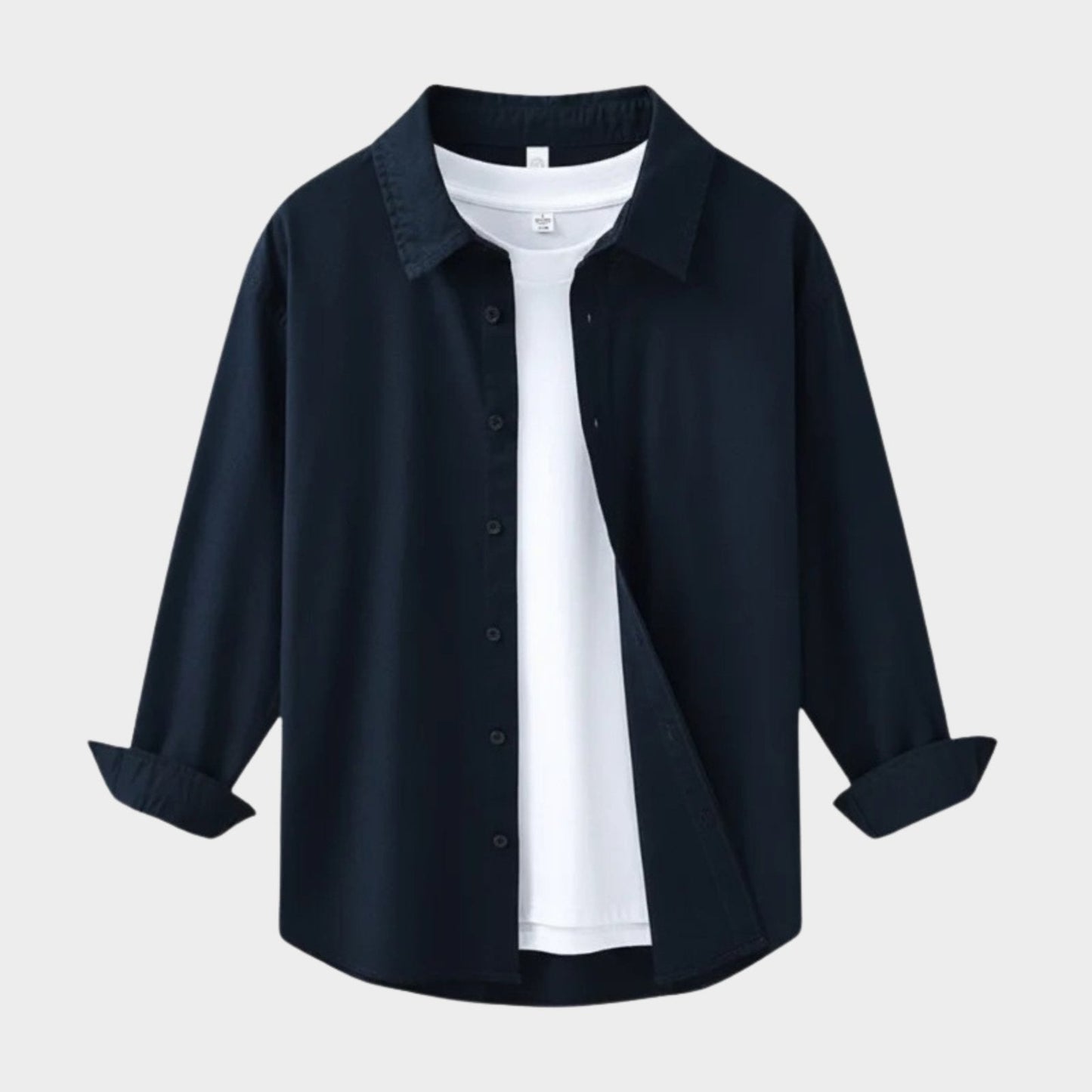 Lightweight relaxed fit button up shirt with classic collar for men | Arvian