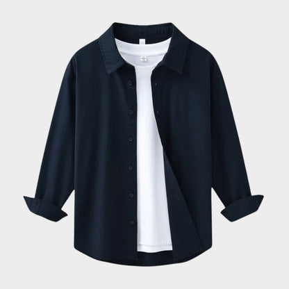Lightweight relaxed fit button up shirt with classic collar for men | Arvian