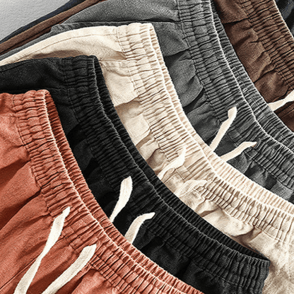 Relaxed tapered cropped pants with elastic waistband for men | Zevan