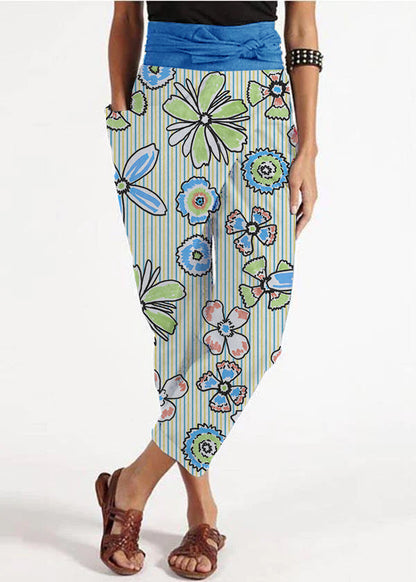 High-waist asymmetrical harem summer trousers for women -9