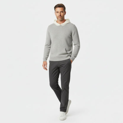 Lightweight refined knit hoodie with minimalist design for men | Caelum