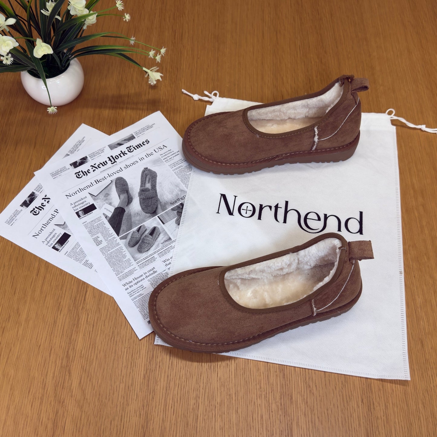 Warm fur lined winter loafers with slip resistant sole for women | Norielle