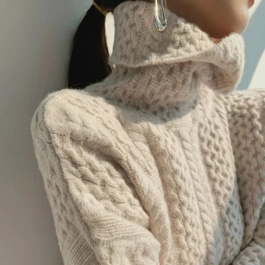 Elegant luxury cashmere turtleneck sweater for women | Camille -1