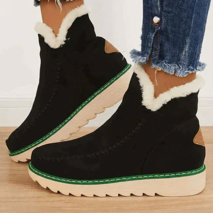 Platform fleece-lined ankle boots for women -1