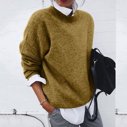 Classic round-neck luxury cashmere sweater for women | Elena -5