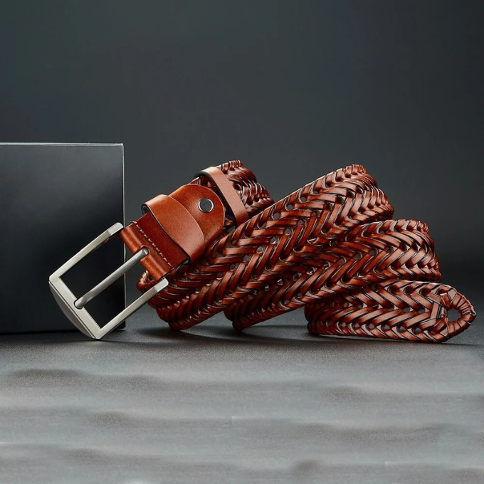 Classic braided cowhide leather belt for men | Legacy -12