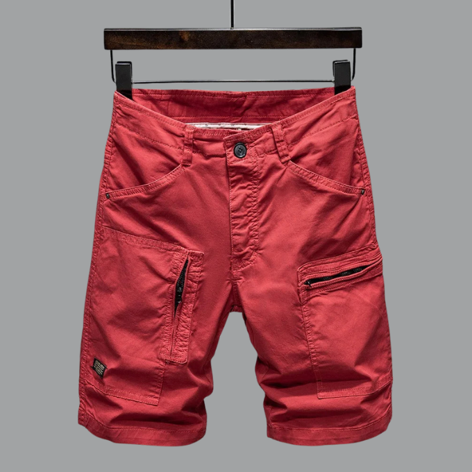 Tailored organic cotton stretch cargo shorts for men | Hampton -8