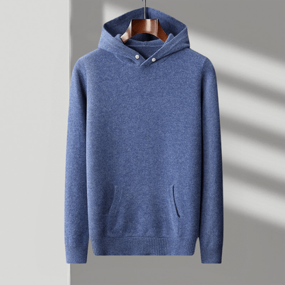 Lightweight refined knit hoodie with minimalist design for men | Caelum