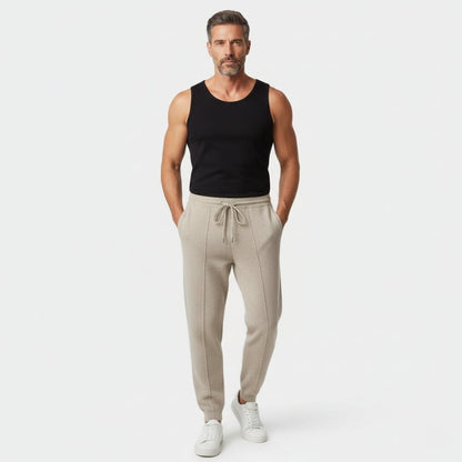 Relaxed tapered knit joggers with adjustable drawstring for men | Mirel