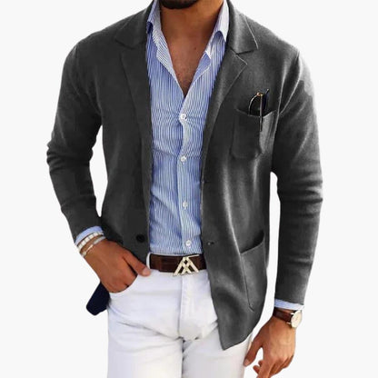 Classic lapel knit blazer for men | Men's Knit -14