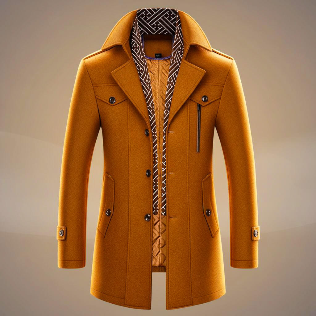Classic structured virgin wool coat for men | Kensworth -1