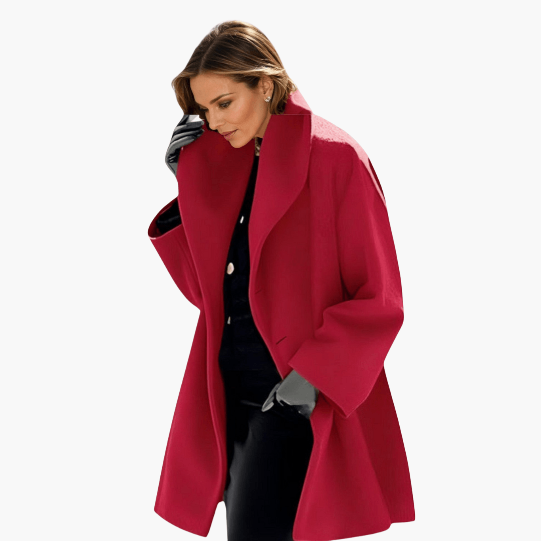 Bold wide-collar statement jacket for women -3