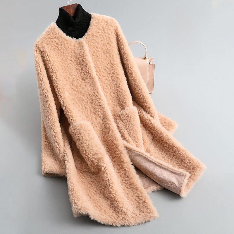 Luxurious fluffy shearling fur coat for women | Olivia -2