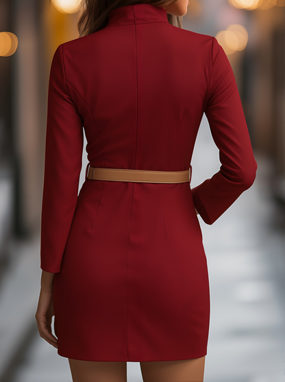 Classic Tailored Midi Dress for women | Elvaria