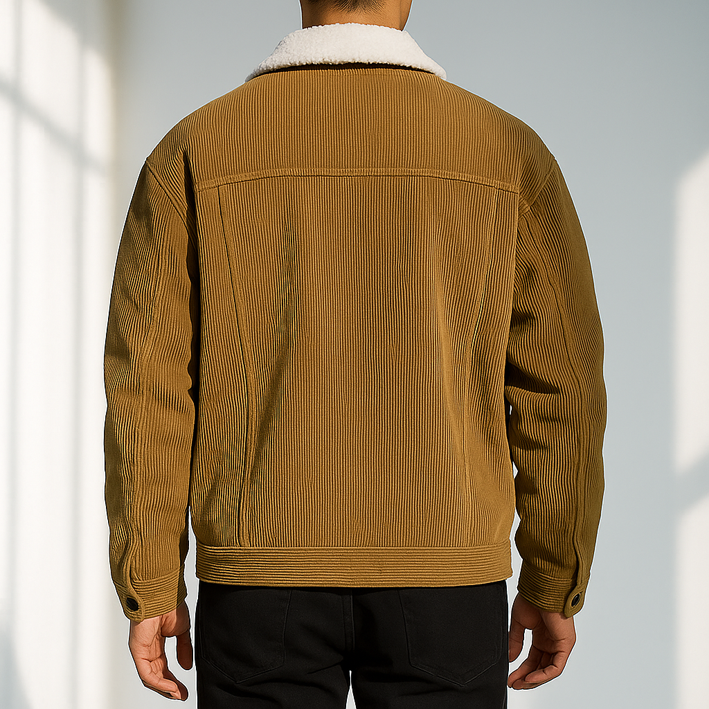 Warm fleece-lined corduroy casual jacket for men | Hudson -2