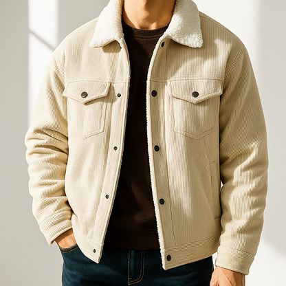Warm fleece-lined corduroy casual jacket for men | Hudson -8