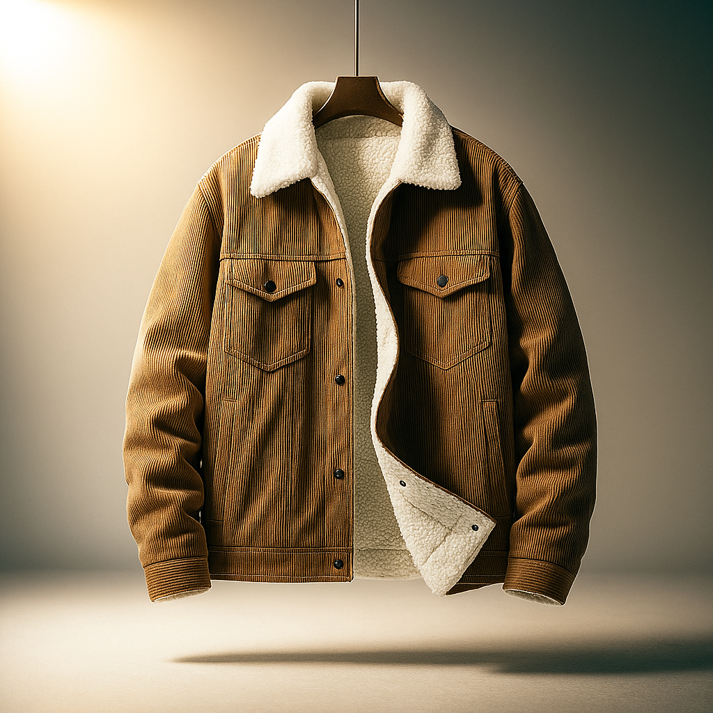 Warm fleece-lined corduroy casual jacket for men | Hudson -3