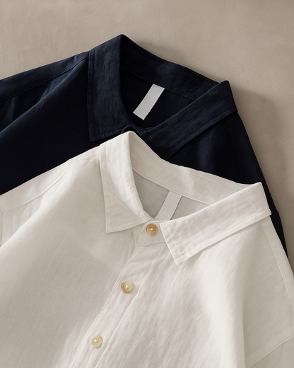 Lightweight long sleeve popover shirt with half button placket for men | Orlin