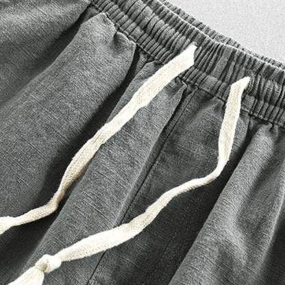 Relaxed tapered cropped pants with elastic waistband for men | Zevan